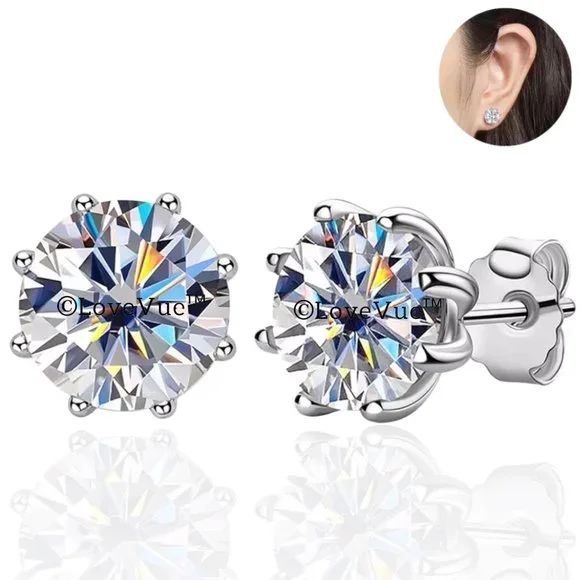 Certified 4ct. t.w. Diamond Solitaire 8-prong Stud Earrings - Picture 6 of 15